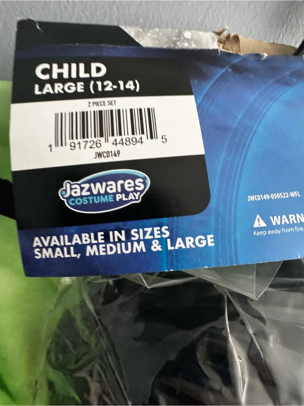 Marvel Hulk Muscle Chest Kids Costume - large size 12-14